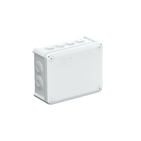 T 160 RW - T 160 RW 2007541 OBO BETTERMANN Junction box with entries, 190x150x77, Pure white, 9010, Polypropylene, Glas..