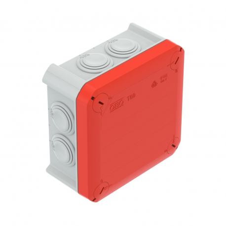 T 60 RO-LGR - T 60 RO-LGR 2007638 OBO BETTERMANN Junction box with entries, red cover, 114x114x57, Red grey, Polypropylene..
