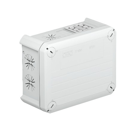 T 100 WB 2W3 2S3 - T 100 WB 2W3 2S3 2007819 OBO BETTERMANN Junction box with Wieland sockets 2w3p+2s3p, 151x117x67, Light grey,..