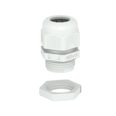 V-TEC VM50+ LGR - V-TEC VM50+ LGR 2022774 OBO BETTERMANN Cable gland with locknut, M50, Light grey, 7035, Polyamide, PA