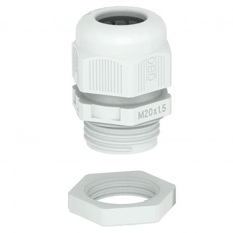 V-TEC VM63+ LGR - V-TEC VM63+ LGR 2022776 OBO BETTERMANN Cable gland with locknut, M63, Light grey, 7035, Polyamide, PA
