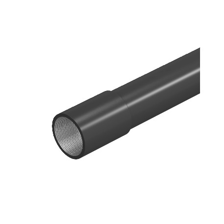 SM32W SW - SM32W SW 2046503 OBO BETTERMANN Threaded steel pipe with threaded sleeve, M32, 3000mm, Black, Painted, Steel..