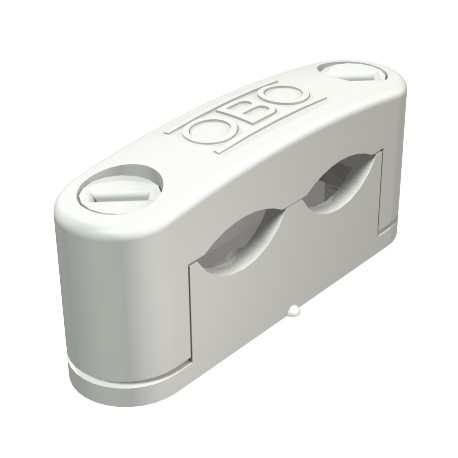 3080 2 LGR - 3080 2 LGR 2124491 OBO BETTERMANN SOM clip 2 cables, 6-17mm, Light grey, 7035, Polystyrene, PS