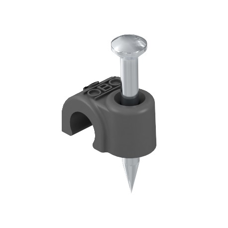 2010 25 SW - 2010 25 SW 2232235 OBO BETTERMANN ISO nail clip , 10mm, L25, Jet black, 9005, Polypropylene, PP