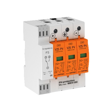 V25-B+C 3PHFS900 - V25-B+C 3PHFS900 5097448 OBO BETTERMANN CombiController V25 three-pole for PV systems + FS, 900V DC,
