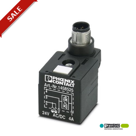 SAC-3P-MS/A-1L-Z SCO - SAC-3P-MS/A-1L-Z SCO 1458525 PHOENIX CONTACT Valve connectors, 3-position, Plug straight M12 SPEEDCON, A-cod..