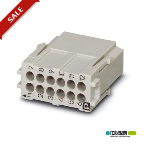 HC-M-12-MOD-ST - HC-M-12-MOD-ST 1663310 PHOENIX CONTACT HEAVYCON contact insert module, male, 12-pos., crimp connection