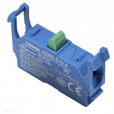A22NZ-S-G1A - A22NZ-S-G1A A2270655R 667274 OMRON Pushback Accessory A22NZ Contact Block SPST-NA (blue)