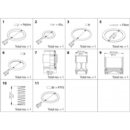 148B6166 - 148B6166 DANFOSS REFRIGERATION SCA Overhaul kit DN 125