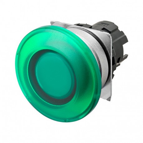 A22NZ-MMM-TGA - A22NZ-MMM-TGA A2270134D 662135 OMRON Pulsa.22mm, Metal, SETA, MOMENTANEO, Transp.VERDE, LIGHTING