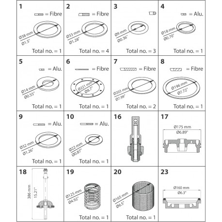 027F3379 - 027F3379 DANFOSS REFRIGERATION PM125 (Std. cone) Overhaul kit C
