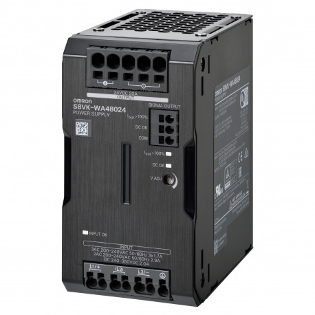 S8VK-WA48024 - S8VK-WA48024 S8VK7002B S8VKWA48024 OMRON 3-phase power supply, 480 W, 24 VDC, 20 A, DIN rail mounting
