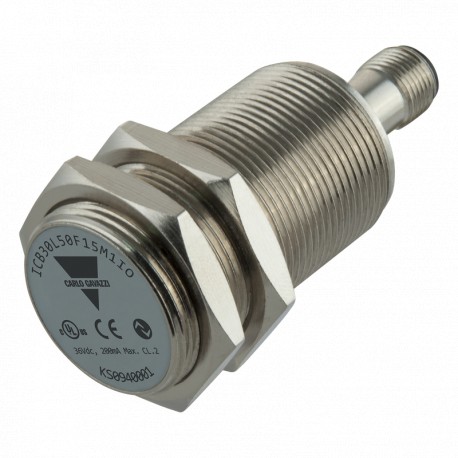 ICB30L50F15M1IO - ICB30L50F15M1IO CARLO GAVAZZI Inductive Sensor, 3 wire DC, 30 Metric, Housing lantón plated, IO-Link Communi..