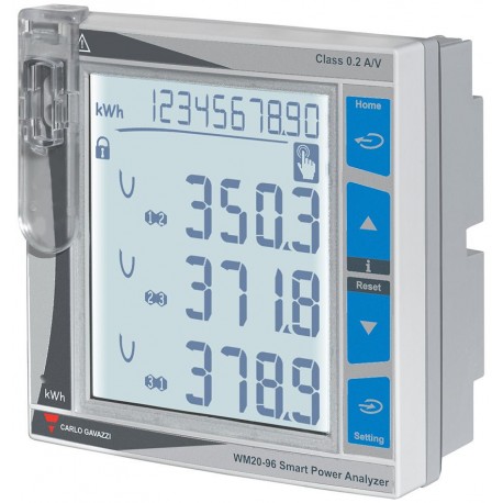 WM20AV43L - WM20AV43L CARLO GAVAZZI Analyzer of power for three-phase systems, DIN Rail mounting, Multiple connection po..