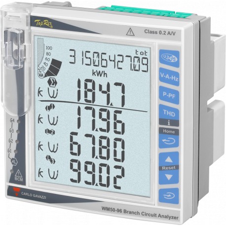 WM50AV53HBC - WM50AV53HBC CARLO GAVAZZI Quality analyzer network three phase, Accuracy class 0.5 S kWh. As to the harmonic..