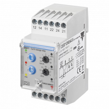 DEB71DM24A5 - DEB71DM24A5 CARLO GAVAZZI Output signal: 2 relays , Setpoints: 1, adjustable , Monitored variable: Residual ..