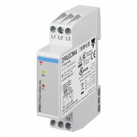 DPA52CM44 - DPA52CM44 CARLO GAVAZZI Control sequence wrong phase and phase loss, Output SPDT 5A, Scale 208-480 VAC