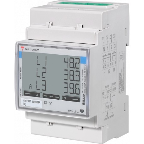 EM330DINAV53HS1PFB - EM330DINAV53HS1PFB CARLO GAVAZZI Function: MID Energy analyzer , Mounting: DIN Rail, Power supply: 90 to 260..