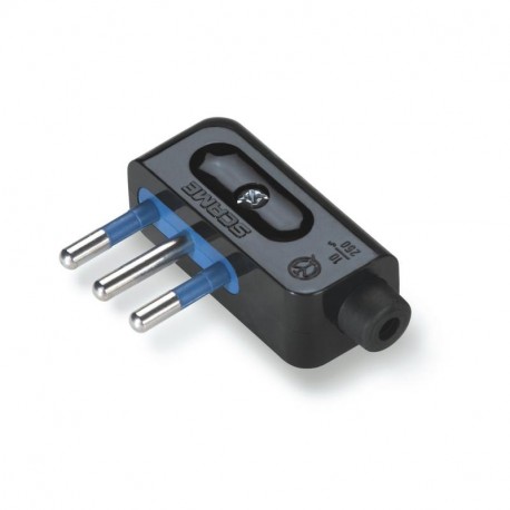 116.68/N - 116.68/N SCAME ANGLED PLUG 2P+E 10A BLACK "BLUELINE"