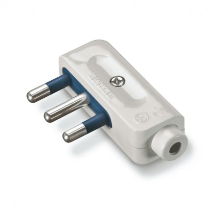 116.70 - 116.70 SCAME ANGLED PLUG 2P+E 16A WHITE "BLUELINE"