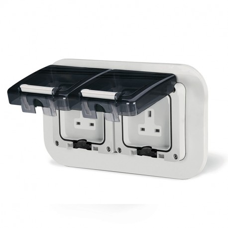 137.4002 - 137.4002 SCAME 13A DOUBLE UNSWITCHED SOCKET IP66 M95X2