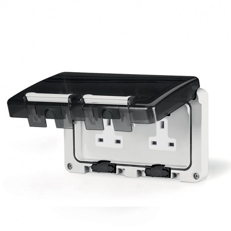 137.4042 - 137.4042 SCAME 13A 250V DOUBLE DP SWITCHSOCKET IP66