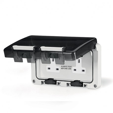 137.4043 - 137.4043 SCAME 13A 250V DOUBLE DP SWITCHSOCKET RCD IP66