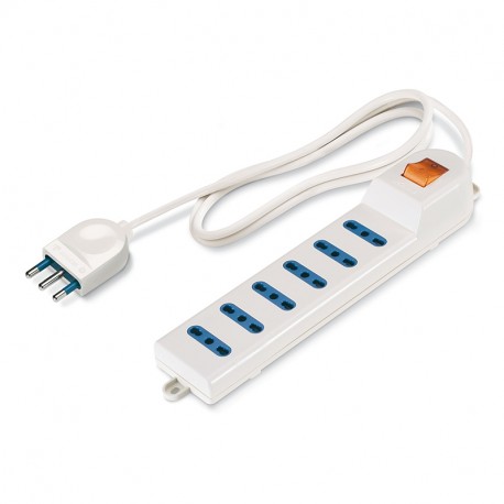 160.229/C - 160.229/C SCAME 6-OUTLET SOCKET DUAL USE +CABLE AND PLUG