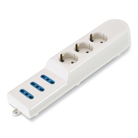 160.231 - 160.231 SCAME 3-OUTLET SOC. DUAL USE + LUMINOUS SWITCH