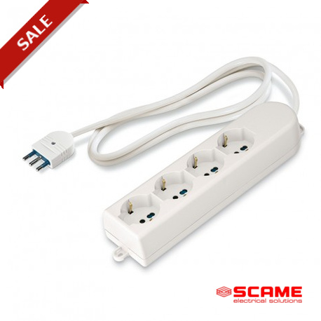 161.244/C - 161.244/C SCAME 4-OUTLET SOC. 2P+E 16A IT/UNEL + CABLE