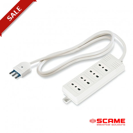 164.223/C - 164.223/C SCAME OUTLET SOCKET 4P DUAL USE W/CABLE WHITE
