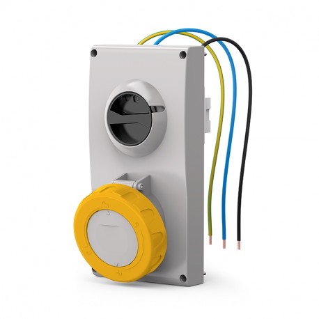 407.6370 - 407.6370 SCAME ENC BASE. Mec. 63A 2P+T 4h IP66/IP67/IP69