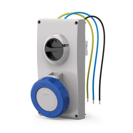 407.6383 - 407.6383 SCAME ENC BASE. Mec. 63A 2P+T 6h IP66/IP67/IP69