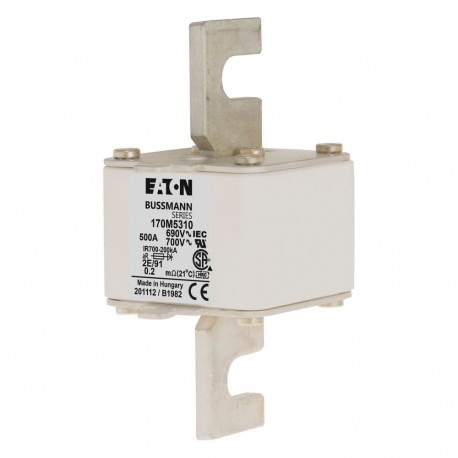 500A 690V a.c. 2E/91 AR UC FUSE - 500A 690V a.c. 2E/91 AR UC FUSE 170M5310 EATON ELECTRIC 500A 690V a.c. 2E/91 AR UC FUSE