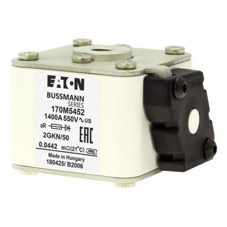 FUSE 1400A 550V US 2GKN/50 AR - FUSE 1400A 550V US 2GKN/50 AR 170M5452 EATON ELECTRIC FUSE 1400A 550V US 2GKN/50 AR