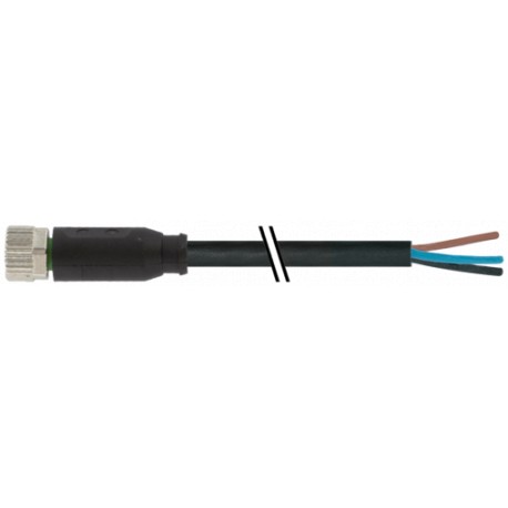 7000-08041-6101100 - 7000-08041-6101100 MURRELEKTRONIK M8 female 0° A-cod. with cablePVC 3x0.25 bk UL/CSA 11.0m