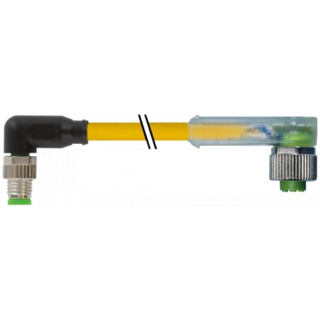 7000-88341-0100200 - 7000-88341-0100200 MURRELEKTRONIK M8 male 90° / M12 female 90° LED PVC 3x0.25 ye UL/CSA 2m