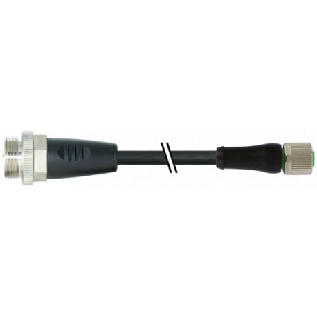 7000-P4541-P041500 - 7000-P4541-P041500 MURRELEKTRONIK M12 Power L-coded female 0° / 7/8" male 0° PUR 5x1.5 bk UL/CSA+drag chain ..