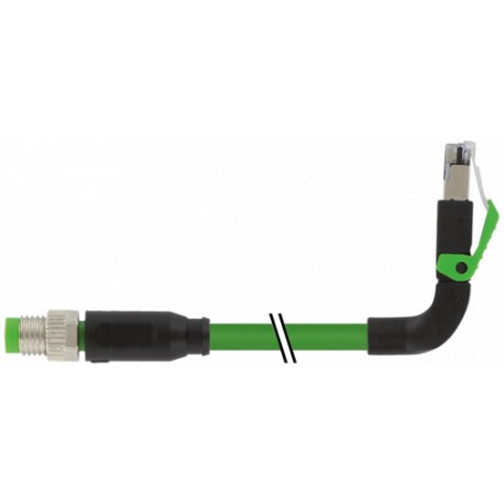 7000-89737-7910150 - 7000-89737-7910150 MURRELEKTRONIK M8 male 0° / RJ45 male 90° up, shielded ECPUR 1x4xAWG26 shielded gn 1.5 m