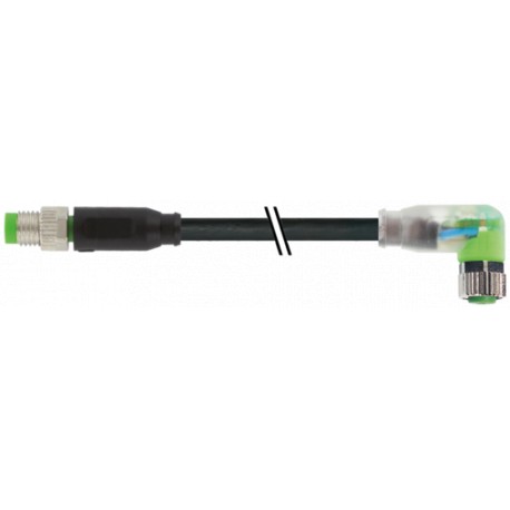 7000-88051-6110100 - 7000-88051-6110100 MURRELEKTRONIK M8 male 0° / M8 female 90° A-cod. LEDPVC 4x0.25 bk UL/CSA 1m