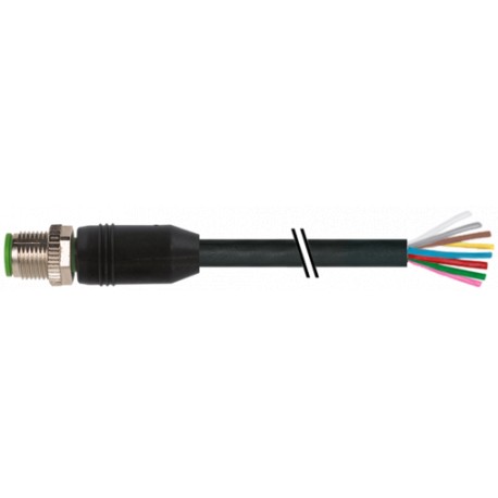 7000-17001-6070750 - 7000-17001-6070750 MURRELEKTRONIK M12 male 0° with cablePVC 8x0.25 bk UL/CSA 7.5m