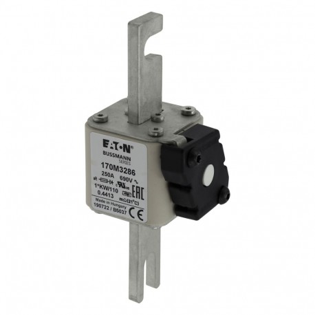 FUSE 250A 690V 1*KW/110 AR - FUSE 250A 690V 1*KW/110 AR 170M3286 EATON ELECTRIC FUSE 250A 690V 1*KW/110 AR