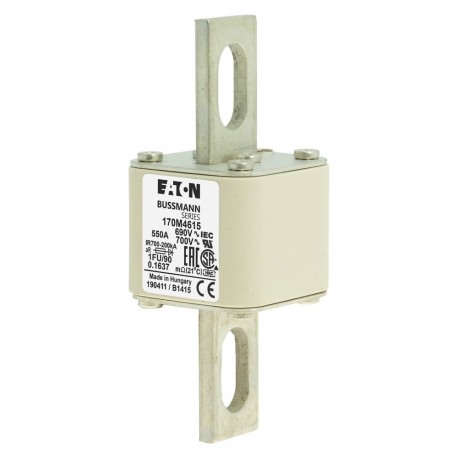 FUSE 550A 690V 1FU/90 AR UC - FUSE 550A 690V 1FU/90 AR UC 170M4615 EATON ELECTRIC FUSE 550A 690V 1FU/90 AR UC