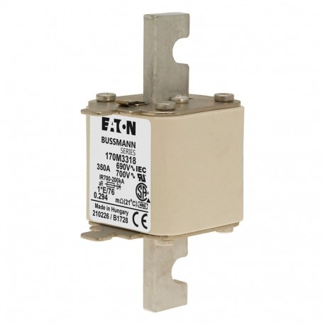 350A 690V IEC 1*E/76 aR FUSE - 350A 690V IEC 1*E/76 aR FUSE 170M3318 EATON ELECTRIC 350A 690V IEC 1*E/76 aR FUSE