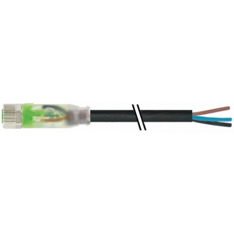 7000-08111-6100700 - 7000-08111-6100700 MURRELEKTRONIK M8 female 0° LED with cable PVC 3x0.25 bk UL/CSA 7.0