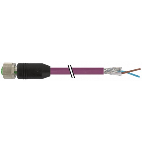 7000-14061-8414500 - 7000-14061-8414500 MURRELEKTRONIK M12 FEMALE 0° SHIELDED B CODED PUR 1x2xAWG24 shielded vt 45.0