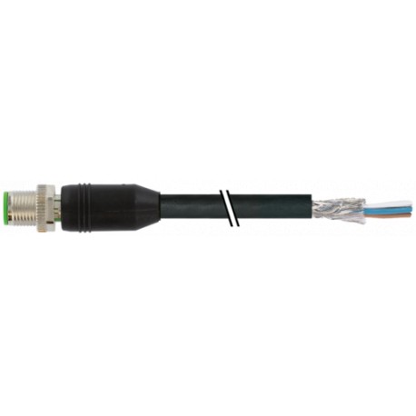 7000-15501-8050030 - 7000-15501-8050030 MURRELEKTRONIK M12 male 0° shielded Y-cod. with cable, Hybrid PUR AWG20/26 shielded bk UL..