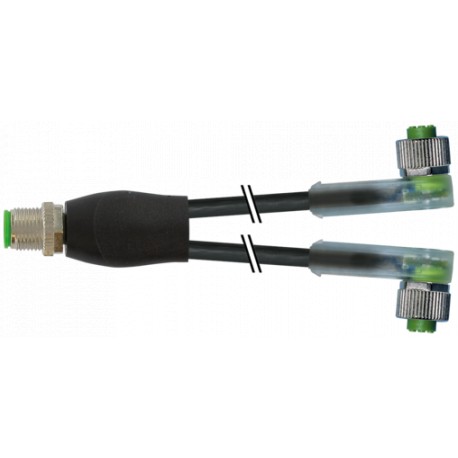 7000-40781-6330750 - 7000-40781-6330750 MURRELEKTRONIK M12 Y-DISTRIBUTOR / M12 FEMALE 90° LED PUR 3X0.34 black UL/CSA, drag ch 7...