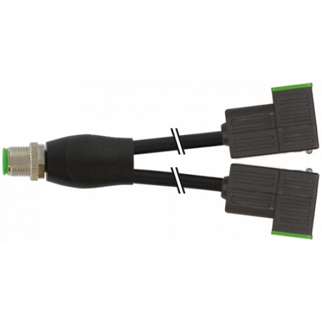 7000-42435-6160060 - 7000-42435-6160060 MURRELEKTRONIK M12 Y-distributor / MSUD valve plug form C 8mm PVC 3x0.75 bk 0,6m