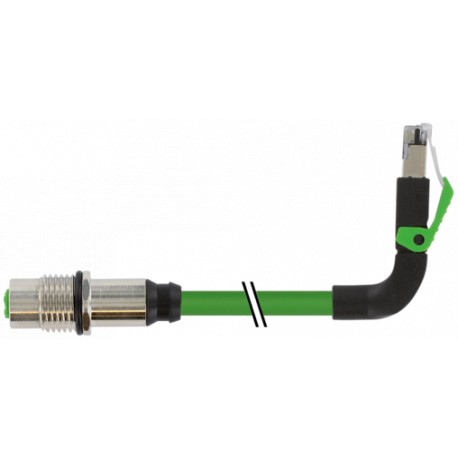 7000-44867-7960100 - 7000-44867-7960100 MURRELEKTRONIK M12 fem. recept. D-cod. RM / RJ45 male 90° up PUR AWG22 shielded gn UL/CSA..